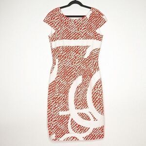 Purificacion Garcia Red White Cocktail Dress with Pockets Size 38